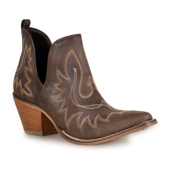 NWT Myra Boho Western Leather Ankle Booties - Picture 2 of 12